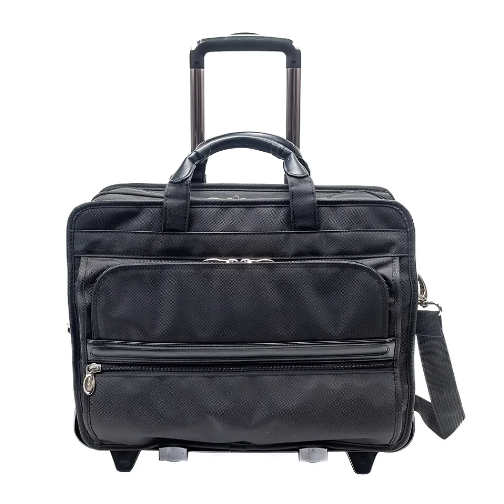 McKlein P Series Laptop Briefcase, Black Nylon (56445)