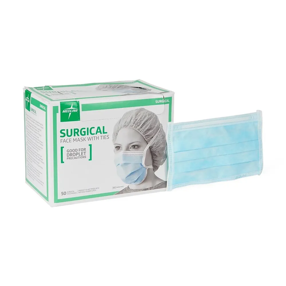 Medline Surgical Face Masks, Blue, 300/Box (NON27402)