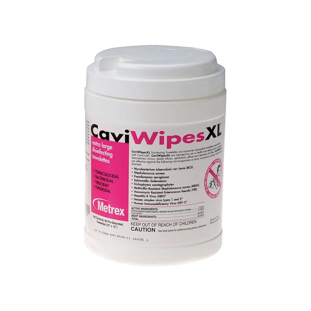 Metrex CaviWipesXL Disinfecting Wipes, 66 Wipes/Container (MACW078150)