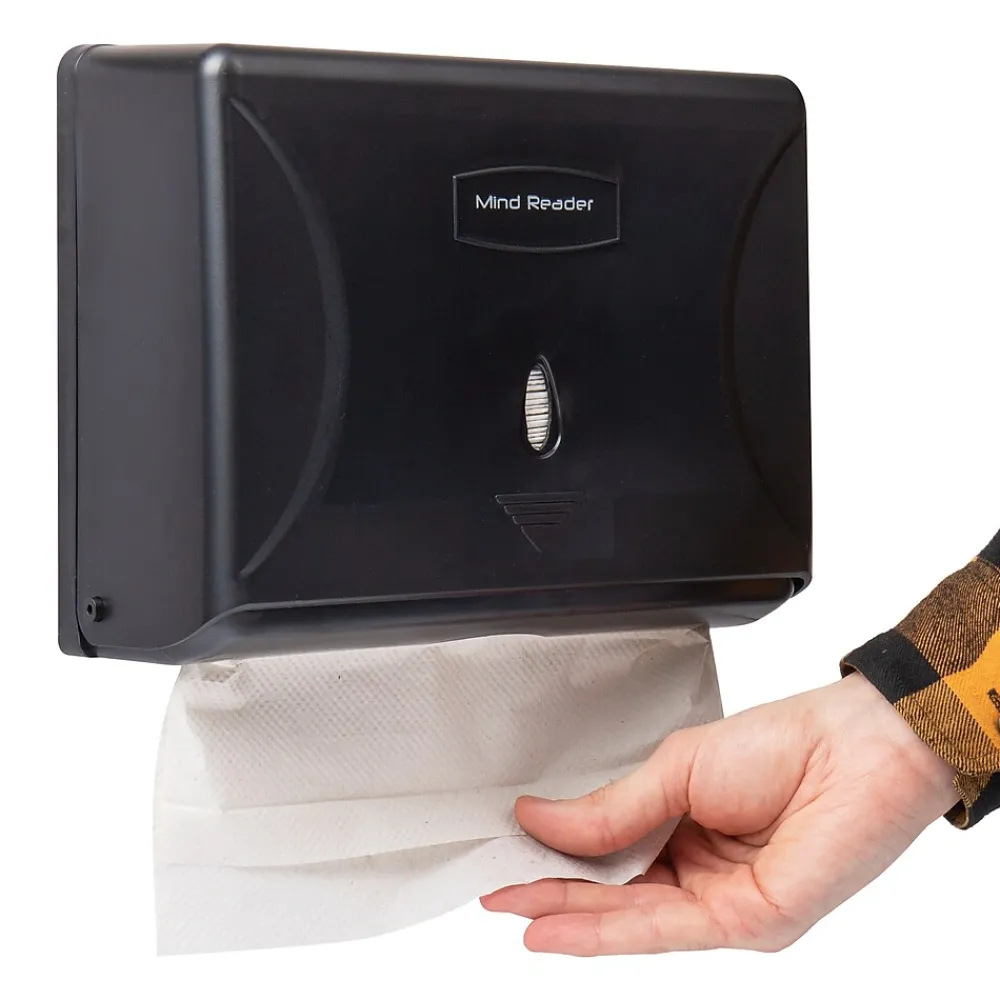 Mind Reader Folded Paper Towel Dispenser, Black (PTWIDE-BLK)