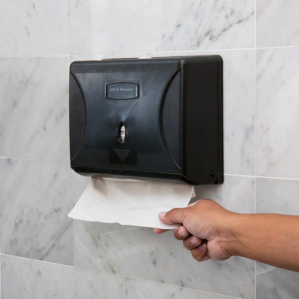 Mind Reader Folded Paper Towel Dispenser, Black (PTWIDE-BLK)