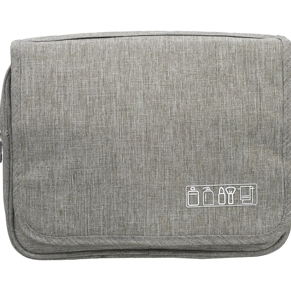 Nicci 9.75" Fabric Toiletry Bag, Gray (CBM30003-GRY)