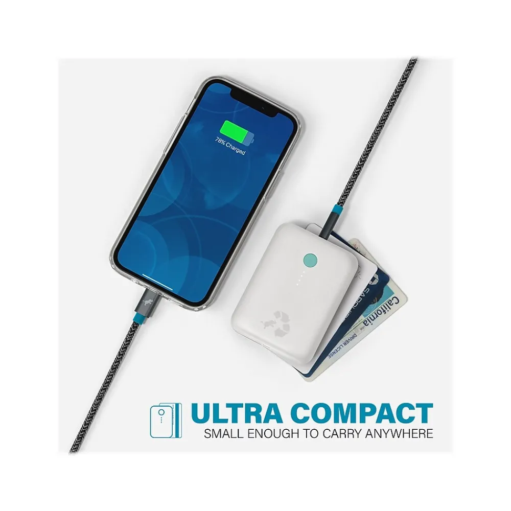 Nimble CHAMP Lite USB Type-C Power Bank for Most Smartphones, 5200mAh, Stone (NB-CPC-5K-WHT)