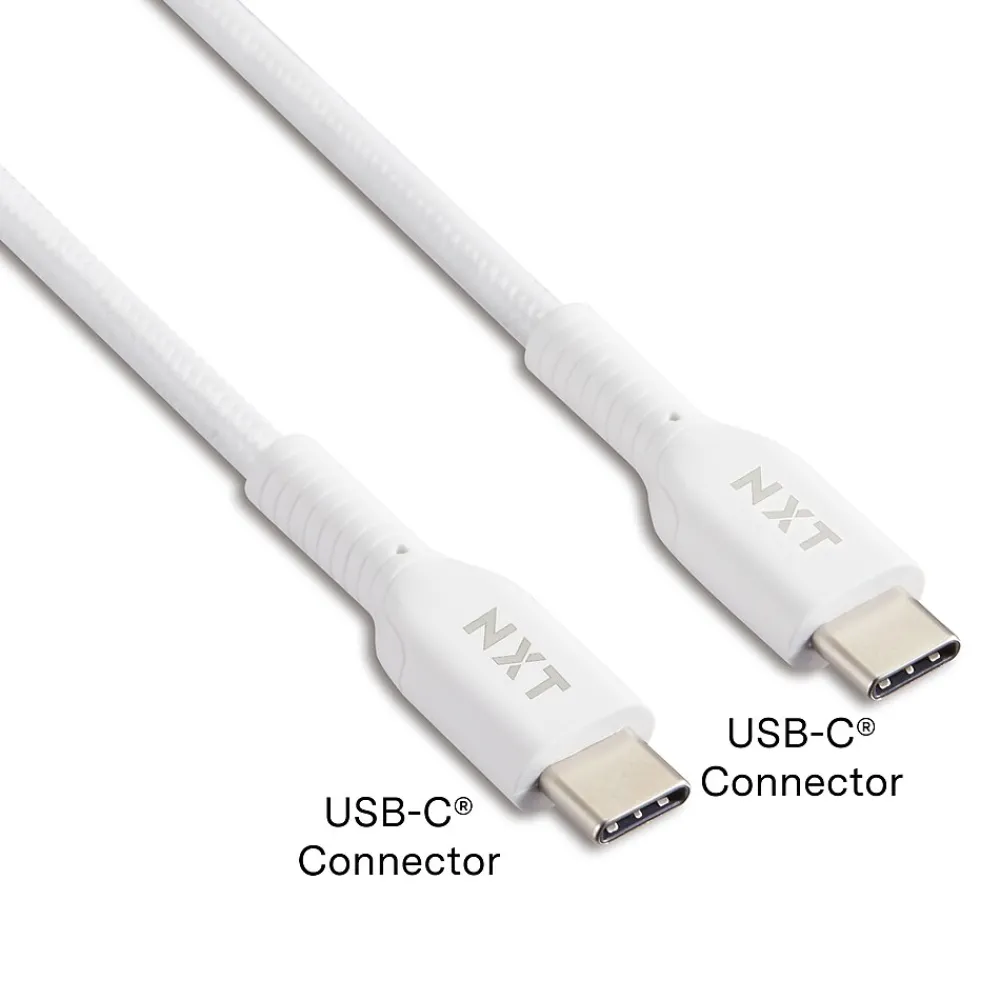 NXT Technologies ™ 6 Ft. Braided USB-C Cable, White (NX60470)