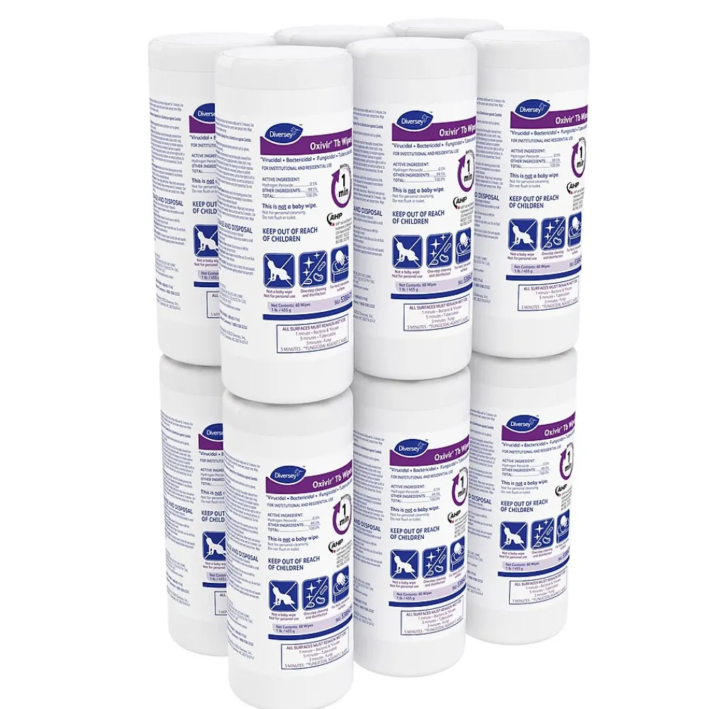 Oxivir Disinfecting Wipes, 60 Wipes/Container, 12/Carton (5388471)