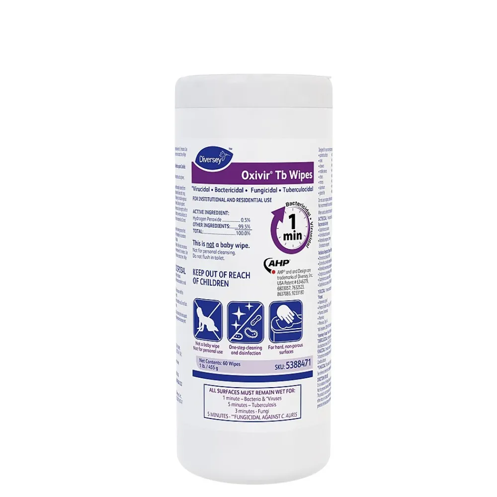 Oxivir Disinfecting Wipes, 60 Wipes/Container, 12/Carton (5388471)