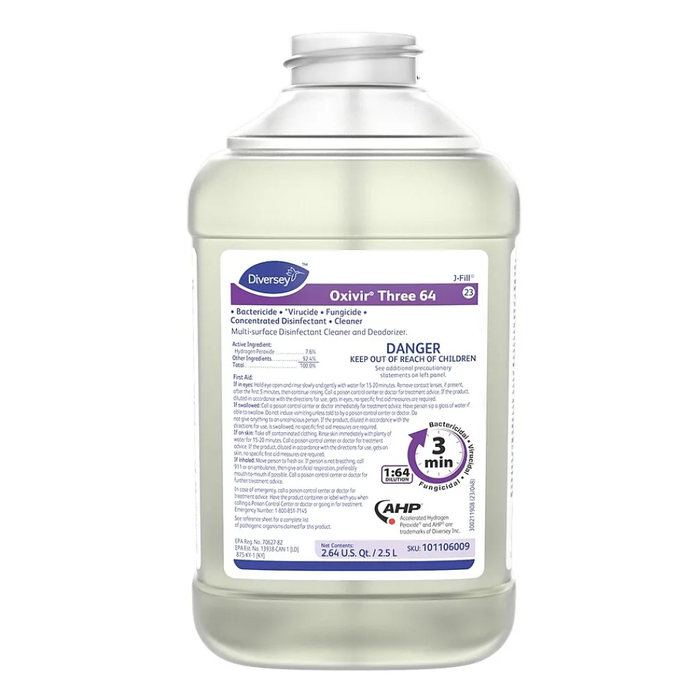 Oxivir Three 64 Disinfectant Cleaner, 2.5L, 2/Carton (101106009CT)