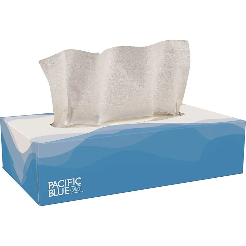 Pacific Blue Select Facial Tissue, 2-ply, 100 Tissues/Box, 30 Boxes/Carton (48100)