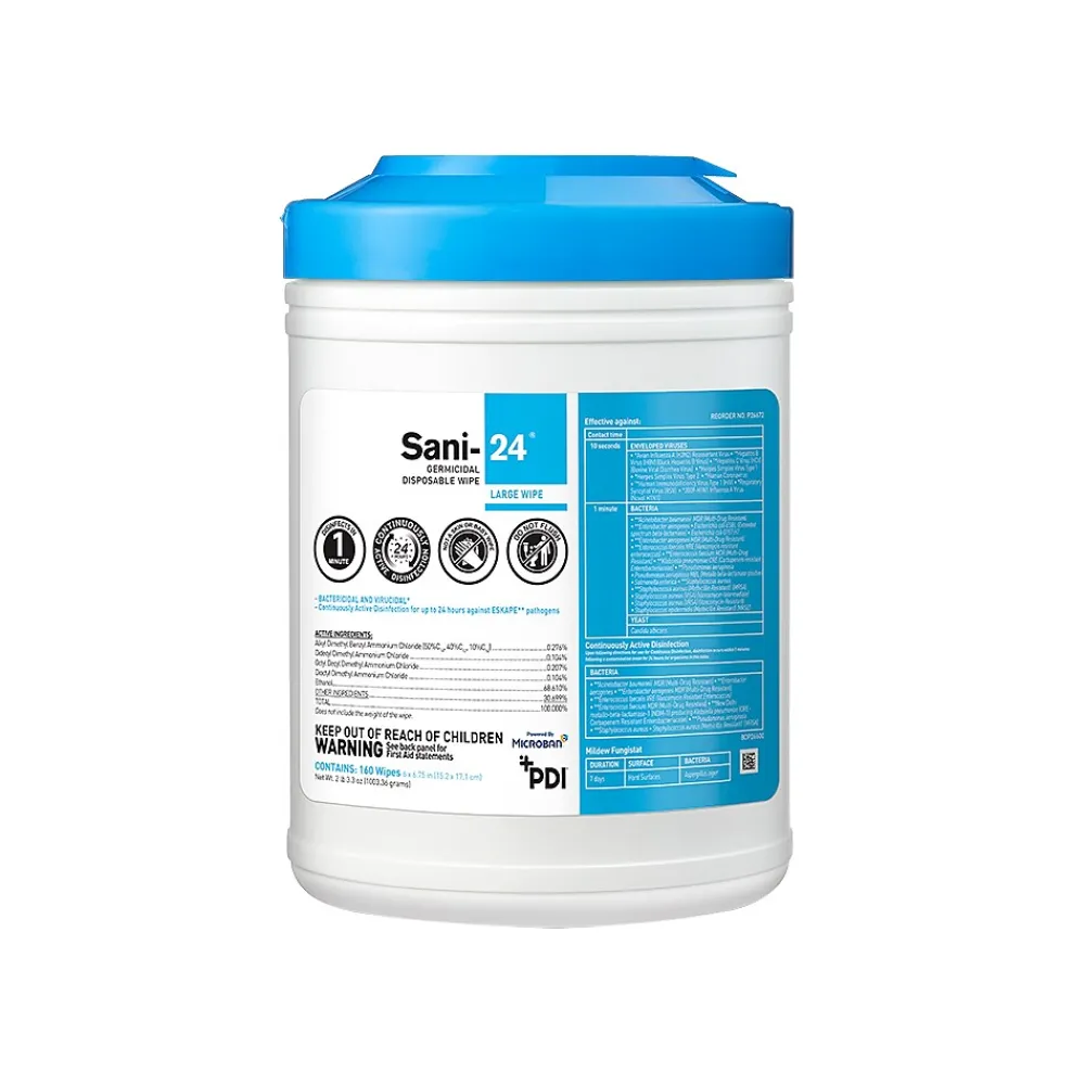 PDI Sani-24 Disinfecting Wipes, 160 Wipes/Container (P26672)