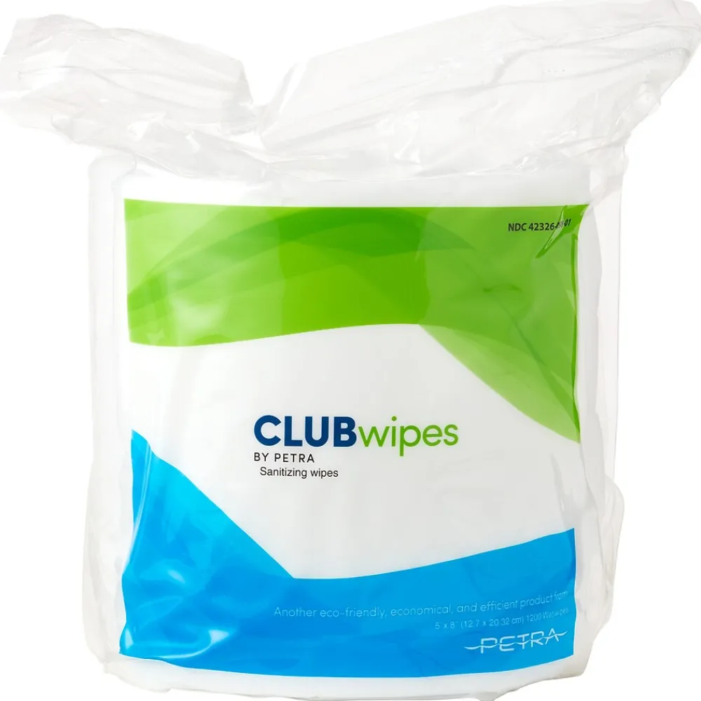 Petra Antibacterial CLUBwipes refill, 1500 Wipe/Roll, 4 Rolls/Carton (MC7098)