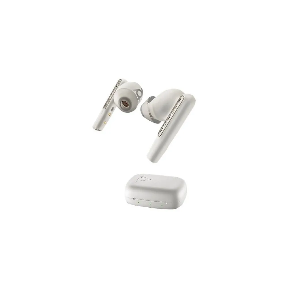 Poly Plantronics Voyager Free 60 UC Wireless Noise Canceling Bluetooth Earbuds, USB-A, UC Certified, White Sand (7Y8L3AA)