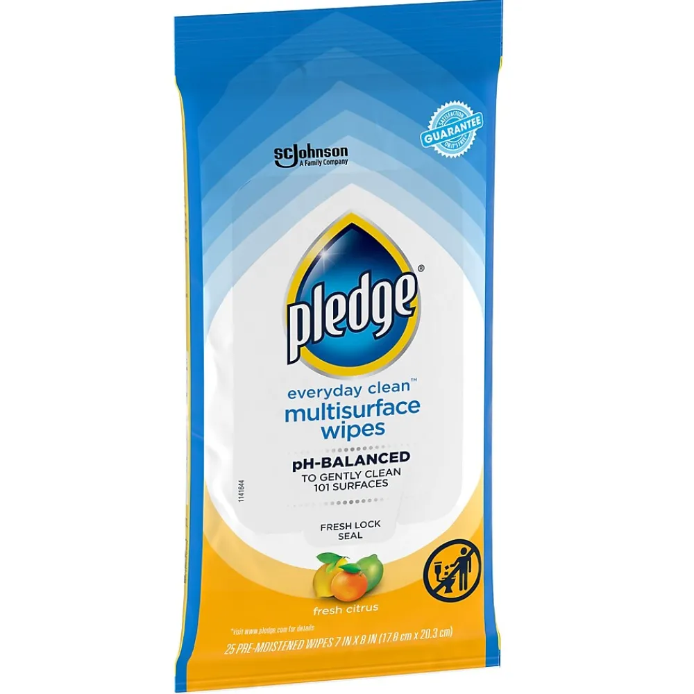 Pledge Multi Surface All-Purpose Cleaner, Fresh Citrus, 25/Pack (644080)