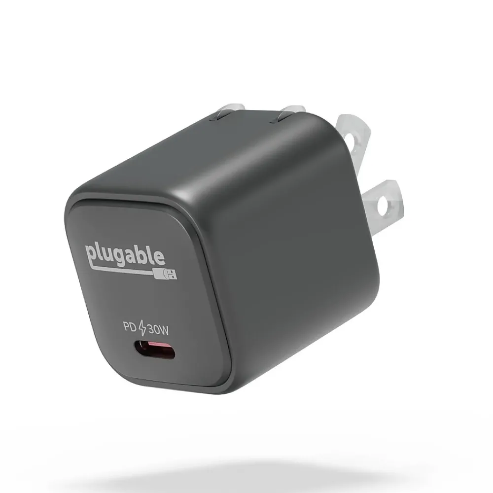 Plugable 30W GaN USB C Charger Block, Black (PS-30C1B)