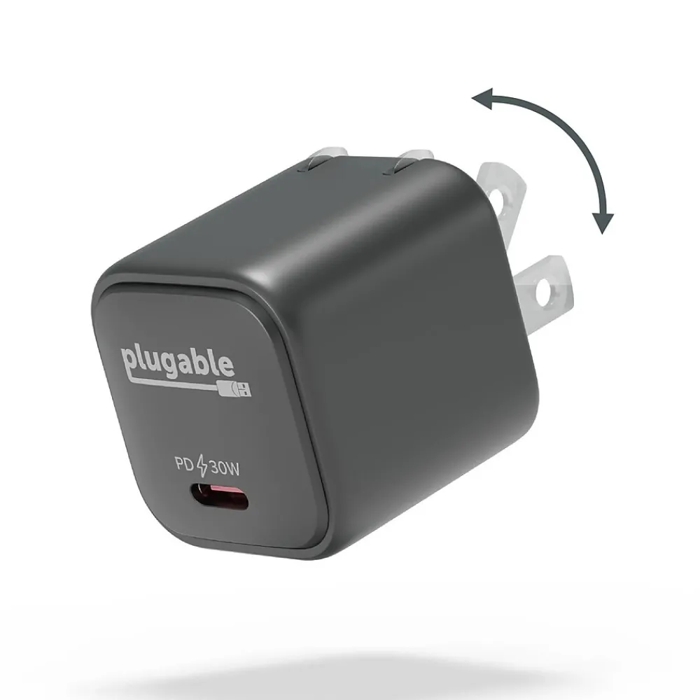 Plugable 30W GaN USB C Charger Block, Black (PS-30C1B)