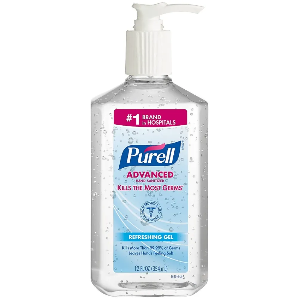 Purell Advanced 70% Alcohol Gel Hand Sanitizer, Clean Scent, 12 oz. (3659-12)