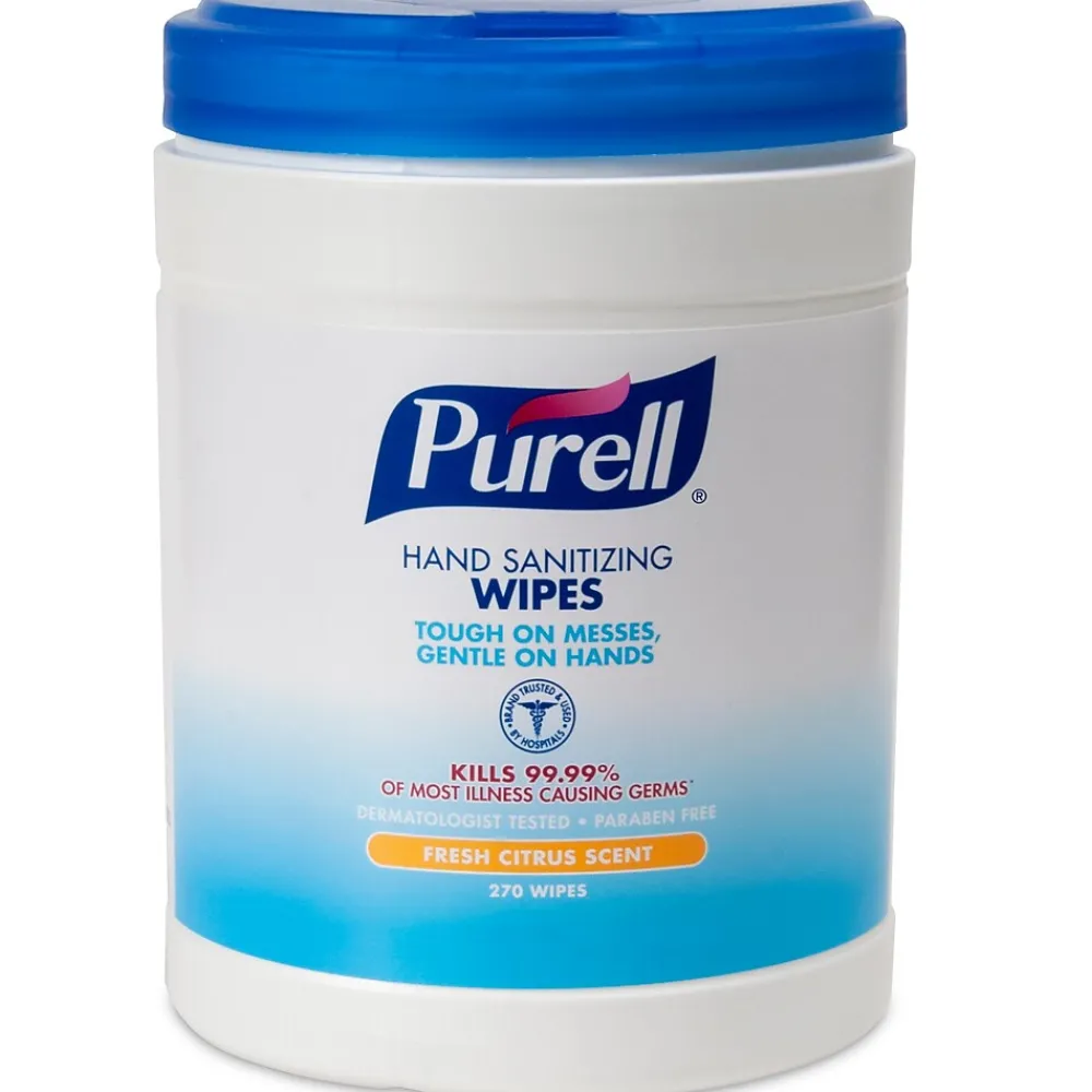 Purell Hand Sanitizing Wipes, Fresh Citrus Scent, 270 Wipes/Pack (9113-06)