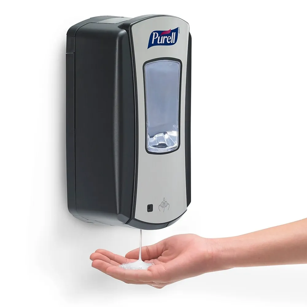 Purell LTX 12 Automatic Wall Mounted Hand Sanitizer Dispenser, Chrome/Black (1928-04)