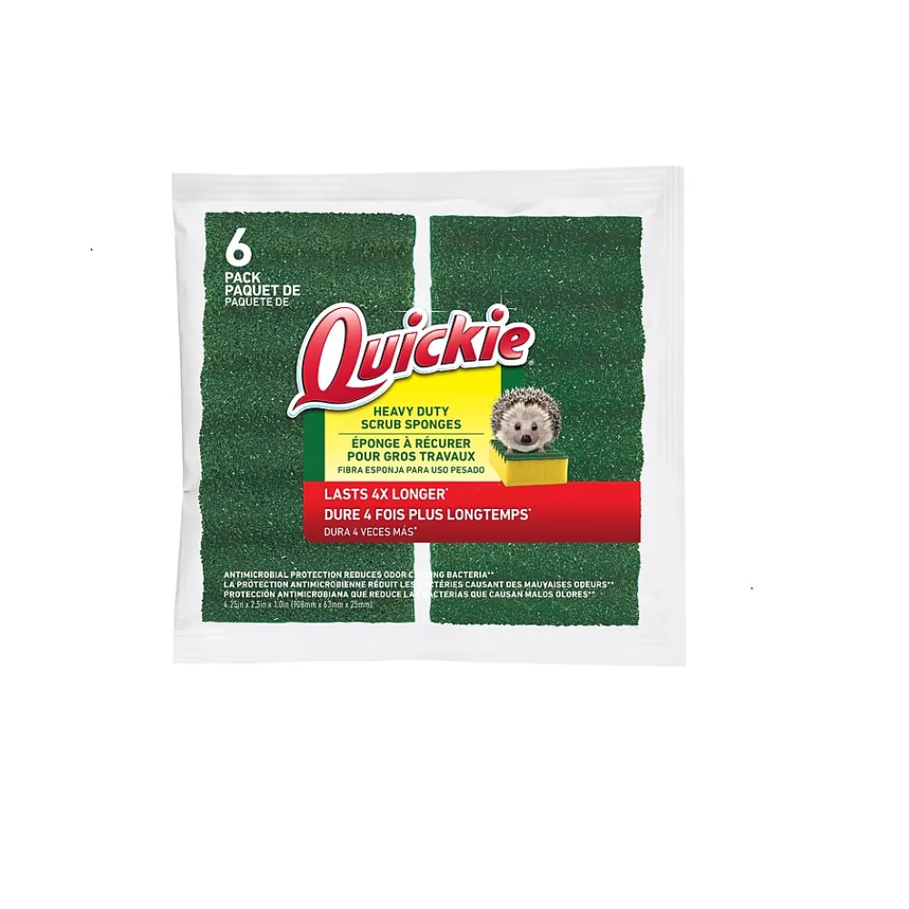 Quickie Long Lasting Heavy Duty Scrubber Sponge, 6/Pack (2052220)