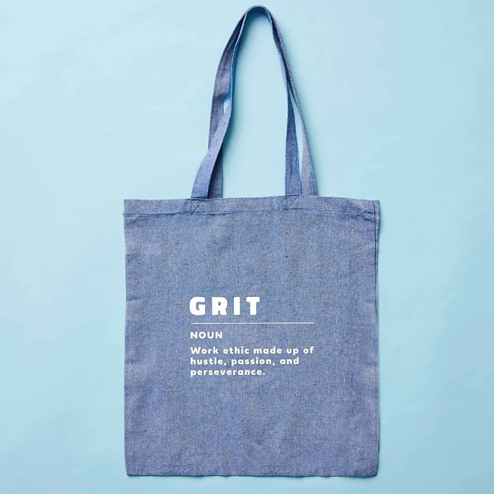 Baudville Recycled Cotton Twill Tote - Grit - 5 Pack