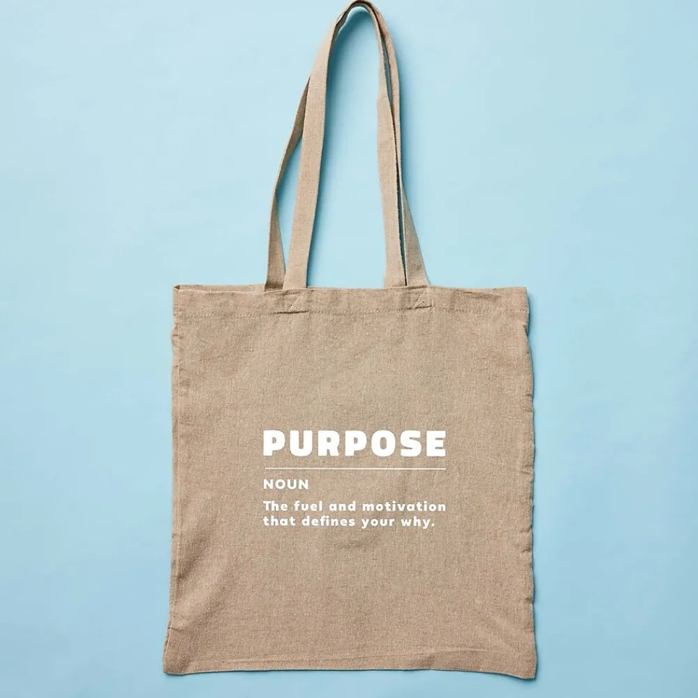 Baudville Recycled Cotton Twill Tote - Purpose - 5 Pack