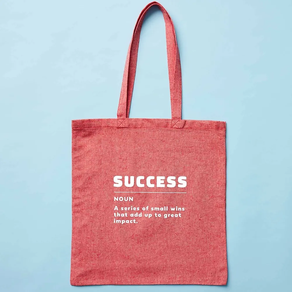 Baudville Recycled Cotton Twill Tote - Success - 5 Pack