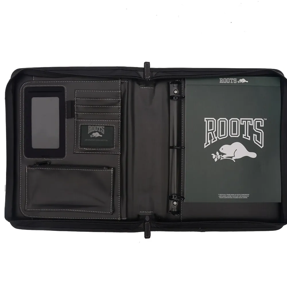 ROOTS 73 Executive Padfolio with Zipper Closure, Black (RQ7911)