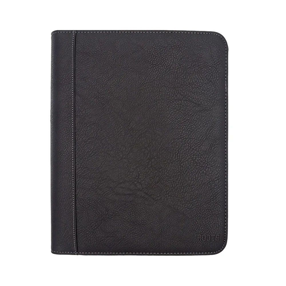 ROOTS Executive Padfolio with Zipper Closure, Black (RQ9PF-25)