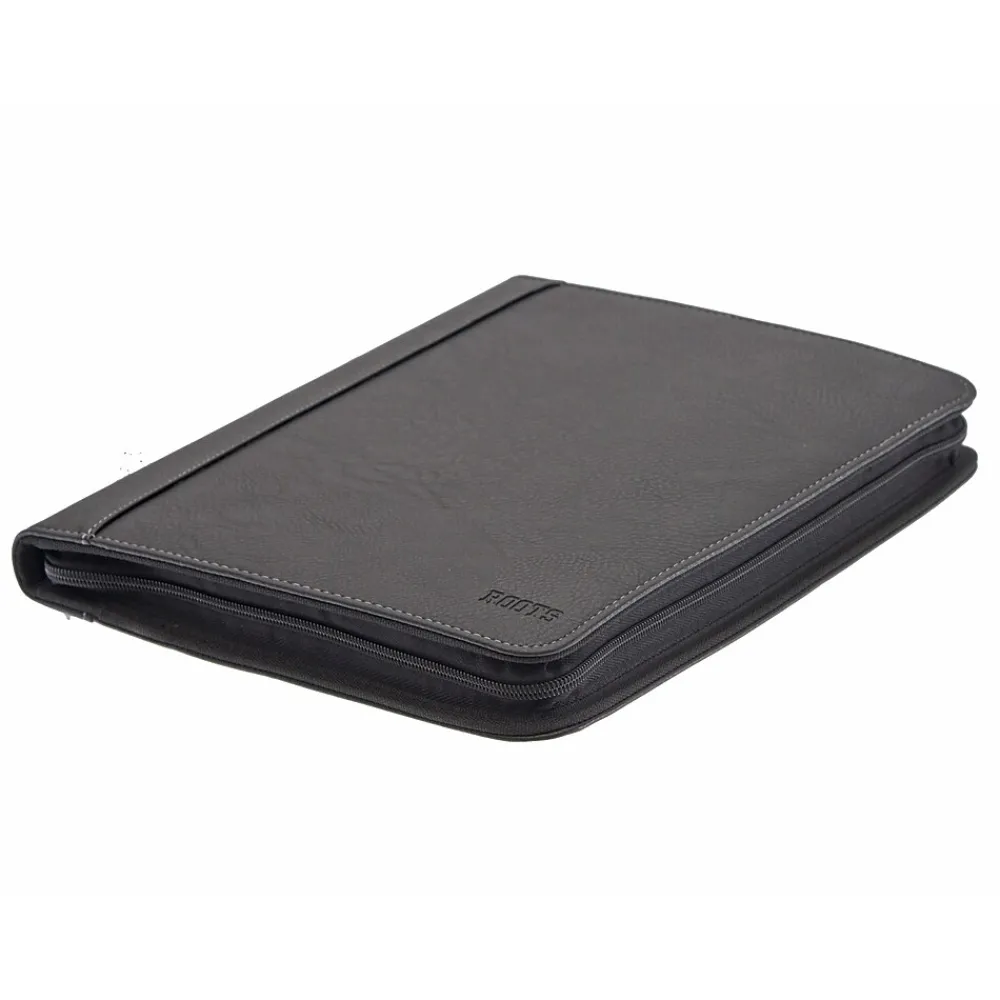 ROOTS Executive Padfolio with Zipper Closure, Black (RQ9PF-25)