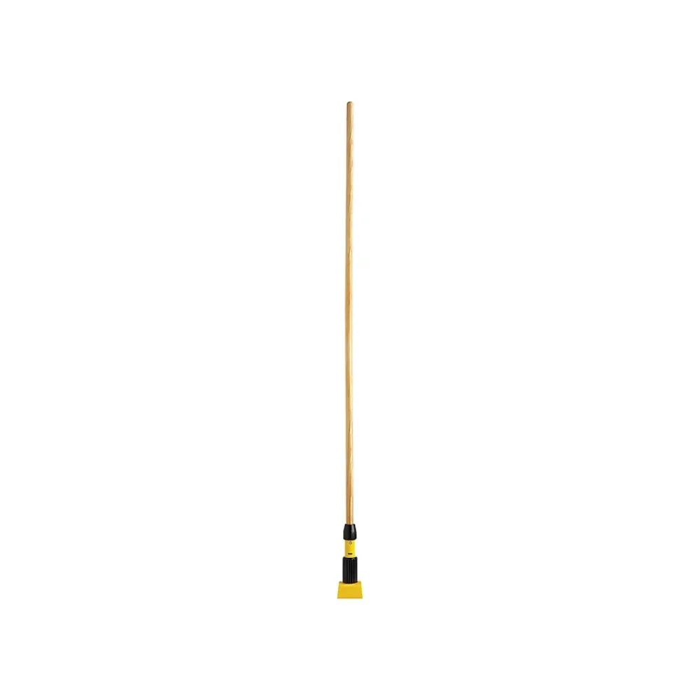 Rubbermaid Gripper 60" Wood Wet Mop Handle, Yellow/Natural (FGH216000000)