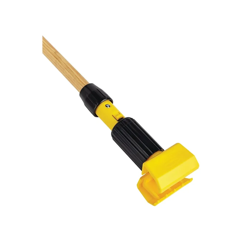 Rubbermaid Gripper 60" Wood Wet Mop Handle, Yellow/Natural (FGH216000000)