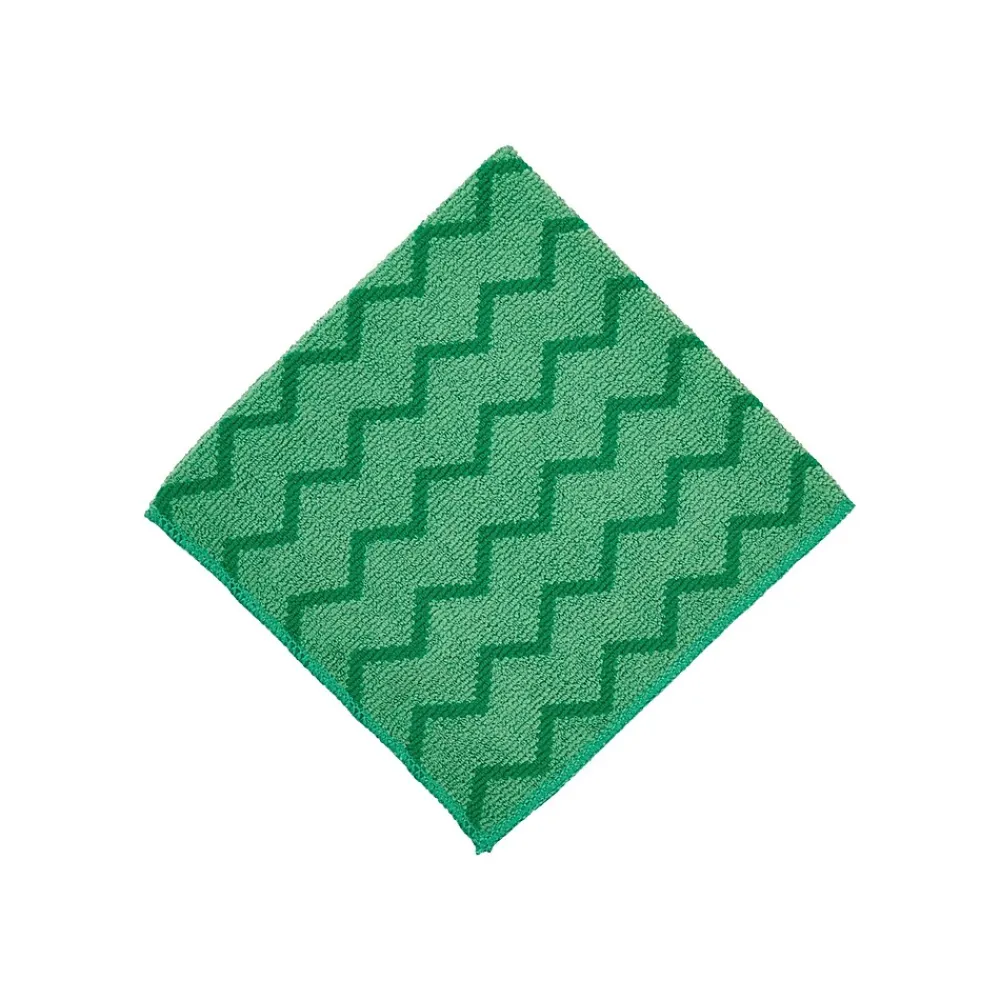 Rubbermaid HYGEN Microfiber Cleaning Cloths, 16" x 16", Green, 12 Cloths/Pack (FGQ62000GR00)