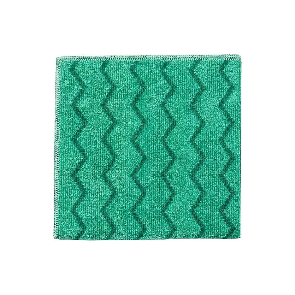 Rubbermaid HYGEN Microfiber Cleaning Cloths, 16" x 16", Green, 12 Cloths/Pack (FGQ62000GR00)