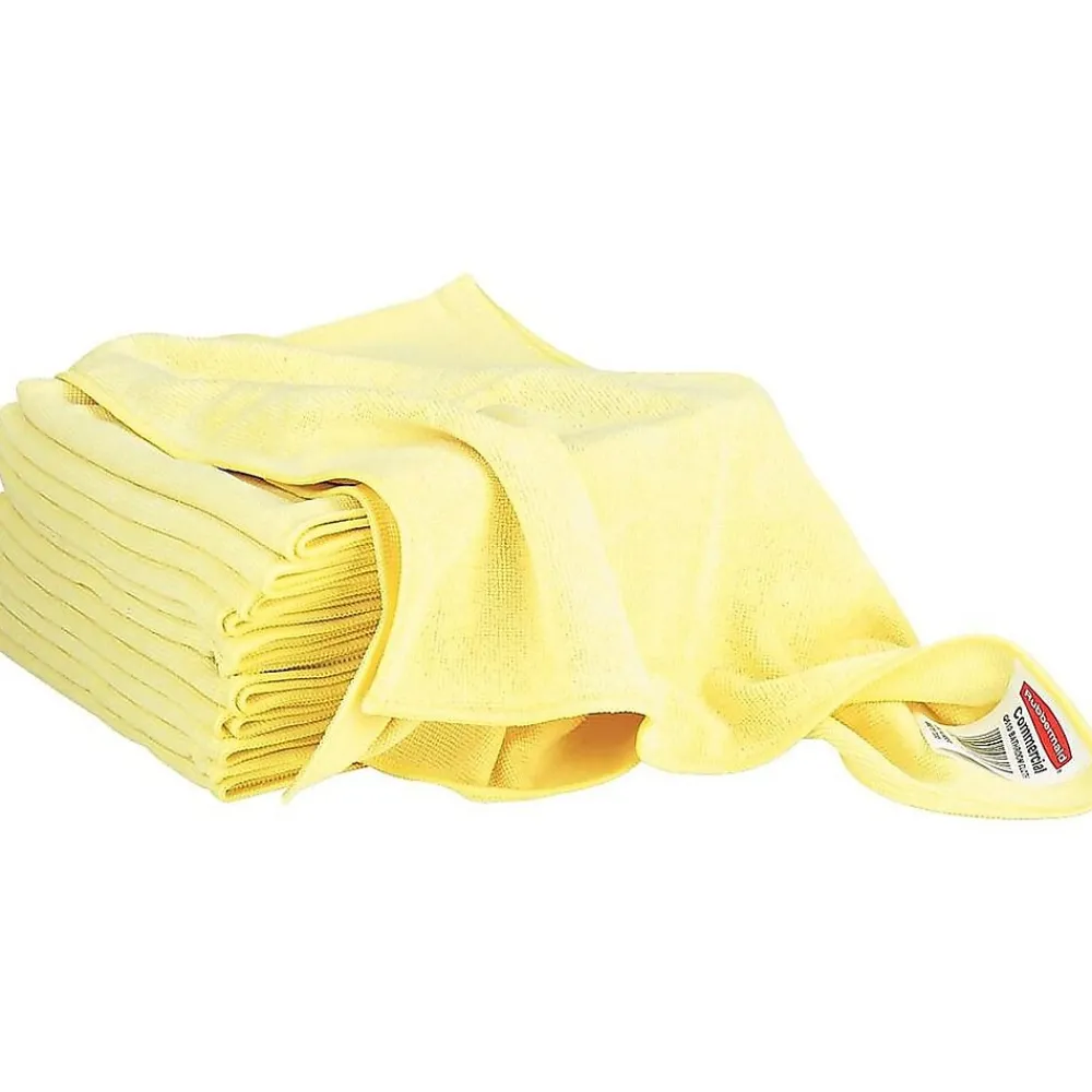 Rubbermaid HYGEN Microfiber Cleaning Cloths, 16" x 16", Yellow, 12 Cloths/Pack (FGQ61000YL00)