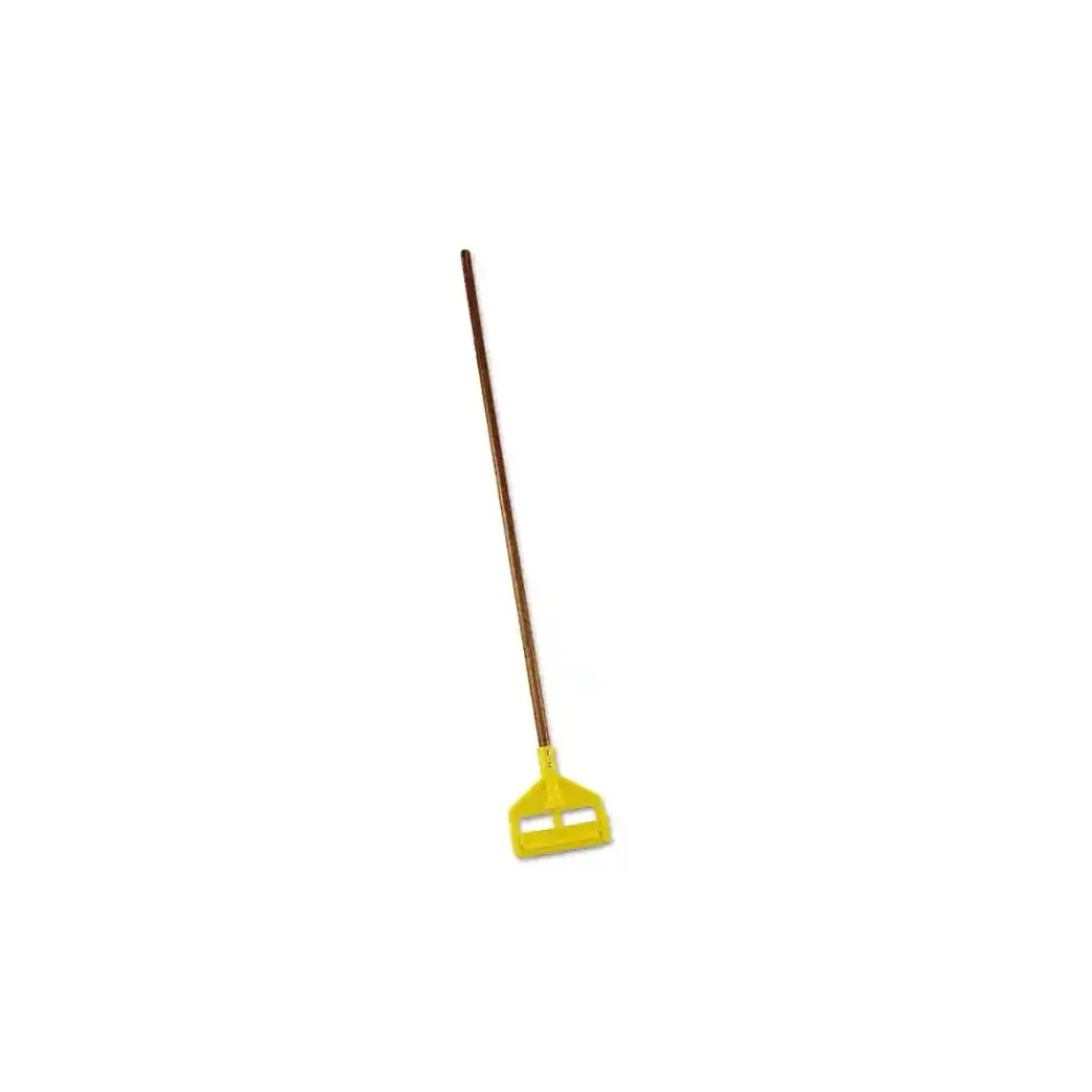 Rubbermaid Invader Wood Side-Gate Wet-Mop Handle, 54", Natural/Yellow (RCPH115)