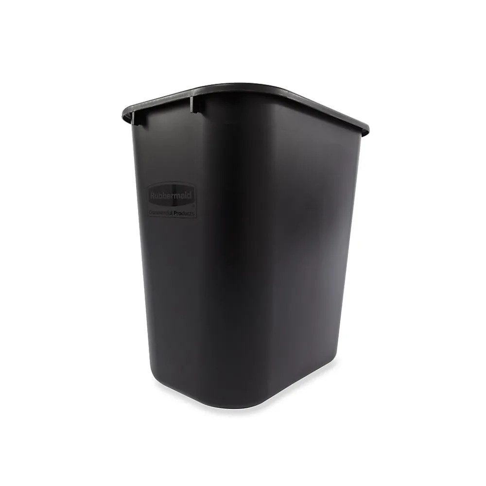 Rubbermaid Plastic Trash Can, 7 Gallon, Black (295600BK)