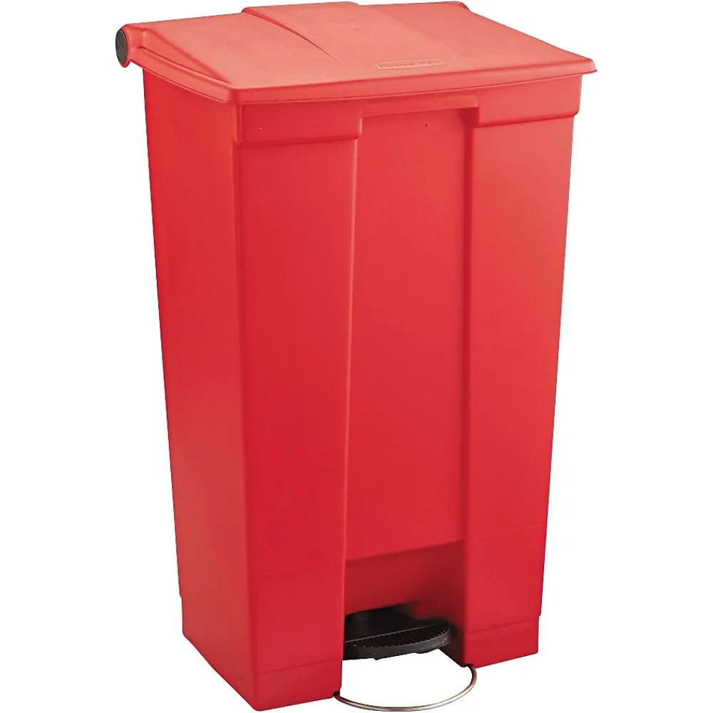 Rubbermaid Polyethylene Step Trash Can, Red, 23 gal. (FG614600RED)