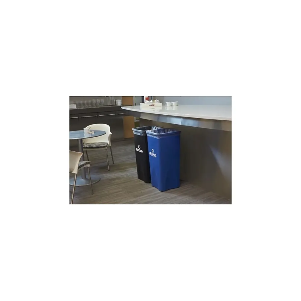 Rubbermaid Recycling Container, Desk High, 23 Gallons, Blue (FG356973BLUE)