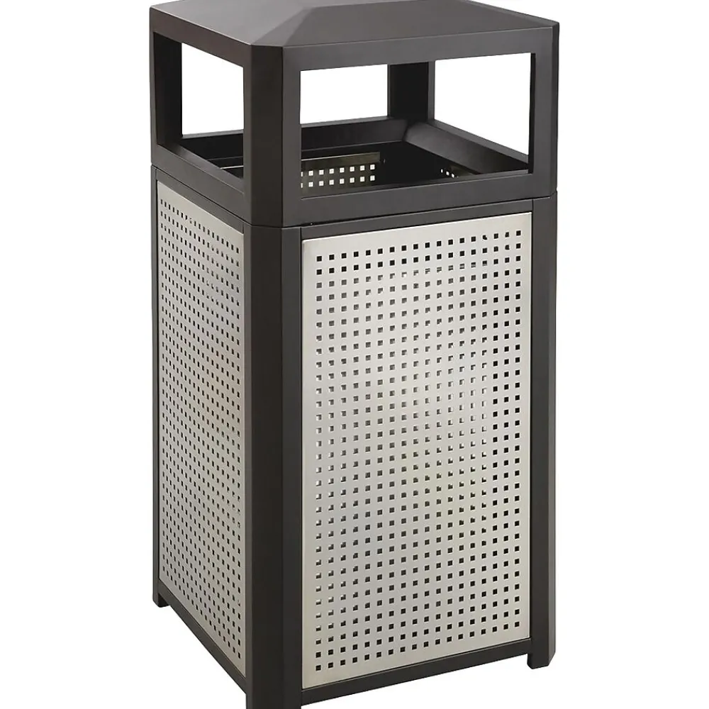 Safco Evos Steel Ash Urn, 38 Gallon, Black/Gray (9934BL)