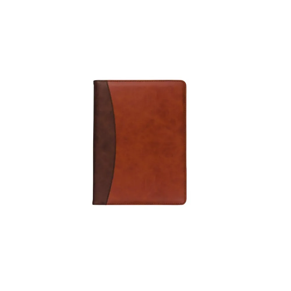 Samsill Faux Leather Padfolio/Notepad, Tan/Brown (71656)