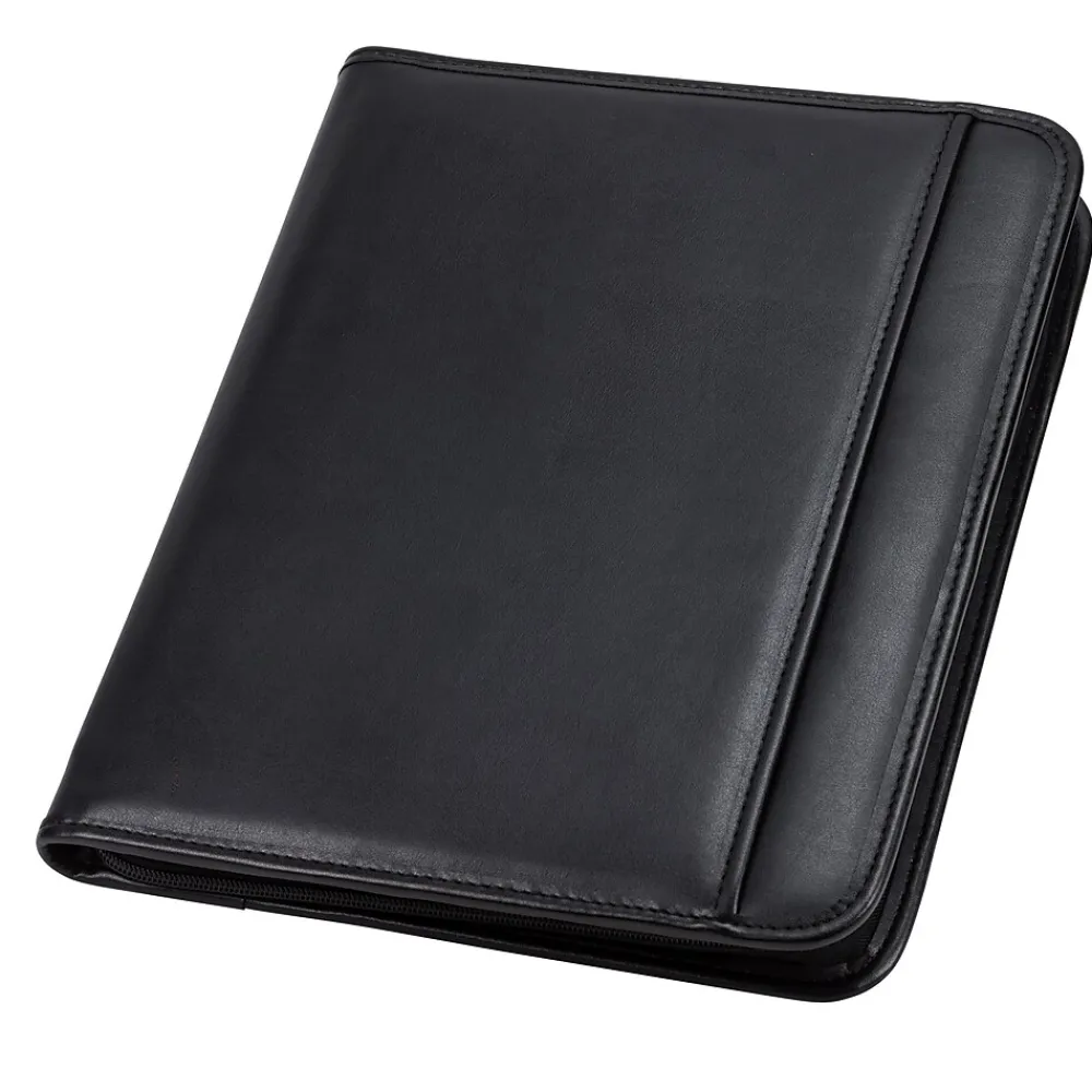 Samsill Professional Leather Padfolio/Notepad, Black (70820)