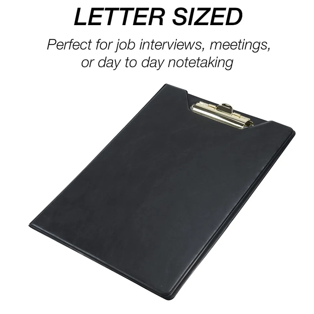 Samsill Value Series Faux Leather Padfolio/Notepad, Black (71410)