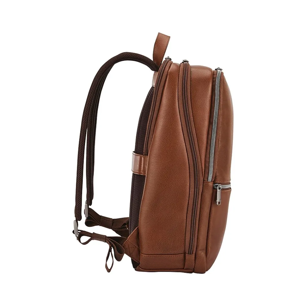 Samsonite Classic Leather Laptop Backpack, Solid, Cognac (126036-1221)