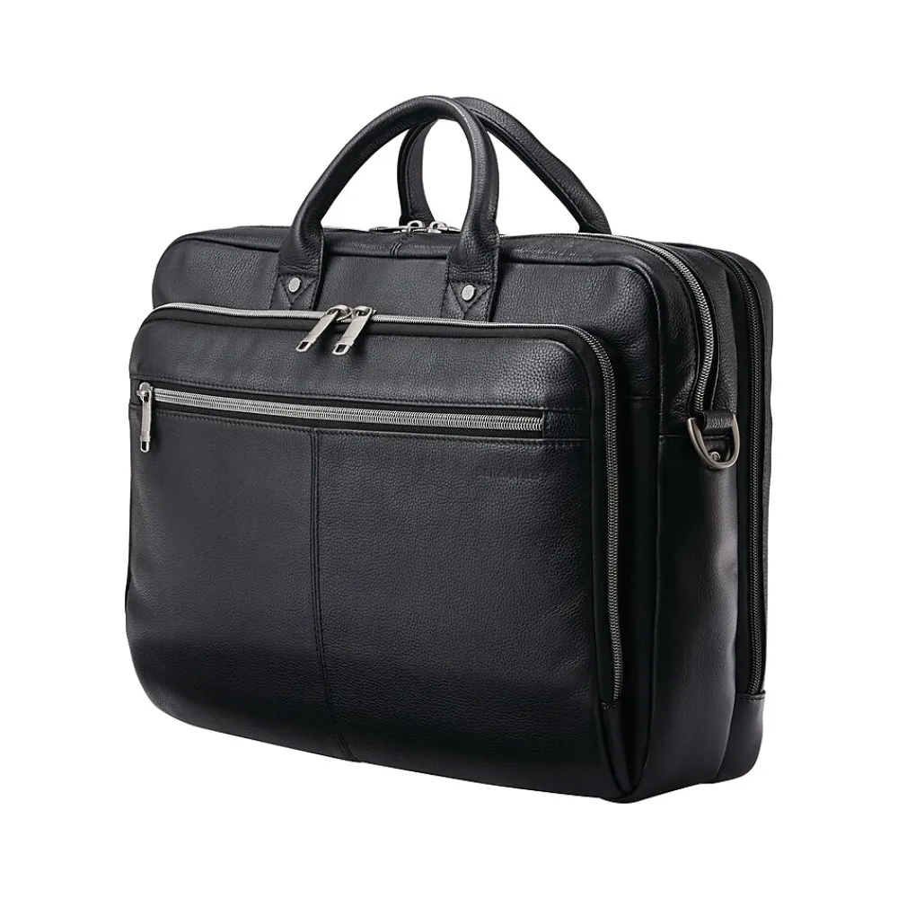 Samsonite Classic Leather Top Loading Briefcase, Black (126039-1041)