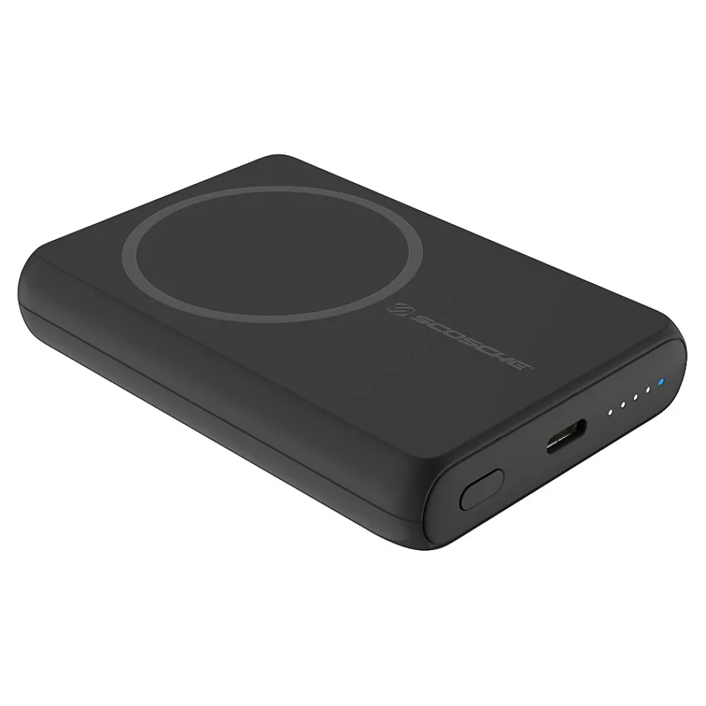 scosche GoBat MagSafe Wireless Power Bank, 5000mAh, Black (PBQ5MS-SP)