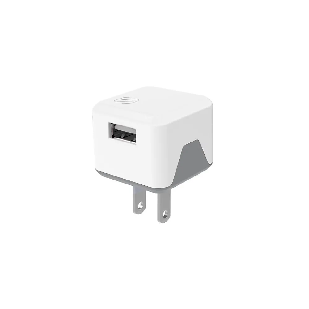 scosche SuperCUBE Flip 12 Watt USB Wall Charger, White (USBH121WT)