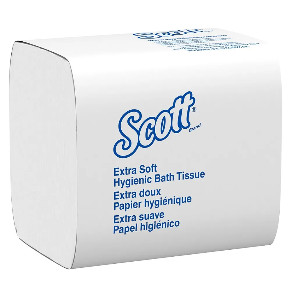 Scott Cotton Z-Fold Toilet Paper, 2-ply, White, 250 Sheets/Pack, 36 Packs/Carton (48280)