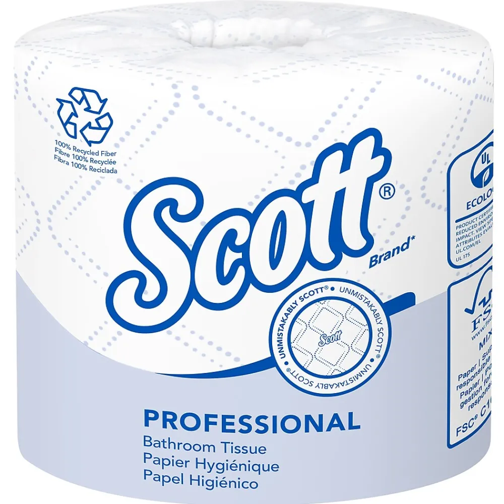 Scott Essential Recycled Toilet Paper, 2-ply, White, 473 Sheets/Roll, 80 Rolls/Case (13217)