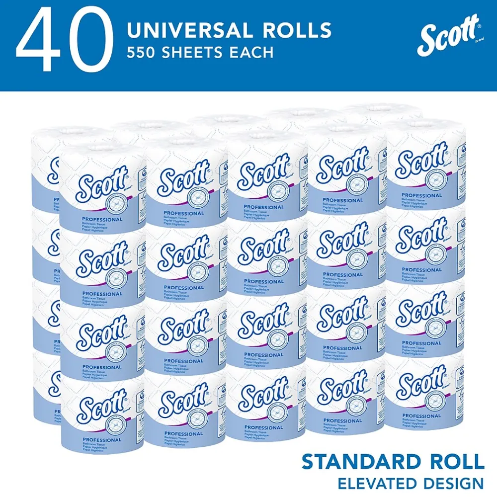 Scott Professional Toilet Paper, 2-Ply, White, 550 Sheets/Roll, 40 Rolls/Carton (48040)