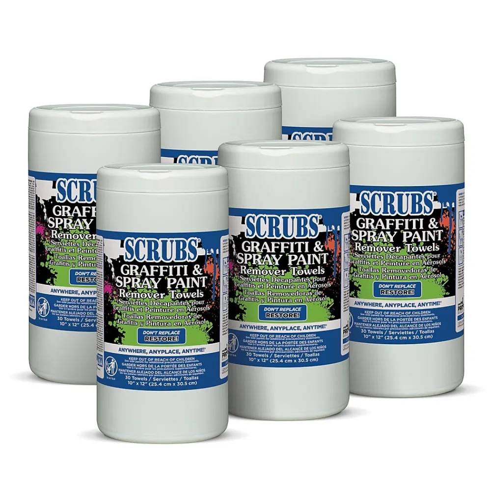 Scrubs Polypropylene Cleaning Towels, 14.5" x 10", 6.3 lbs., 30 Towels/Canister, 6 Canisters/Carton (ITW90130CT)