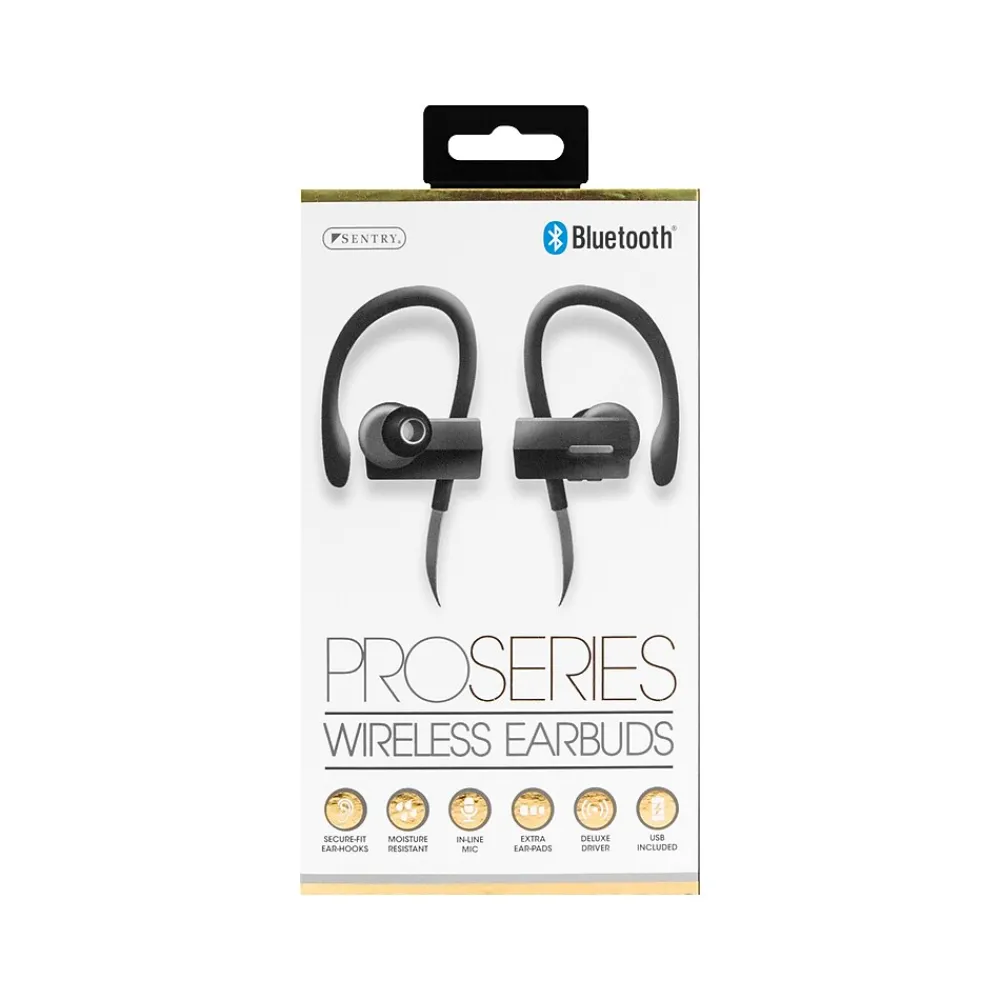 Sentry Pro Series Wireless Bluetooth Stereo Headphones, Black (BT995)